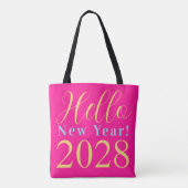 Oudejaarsavond Party Hot Pink Tote Bag (Achterkant)