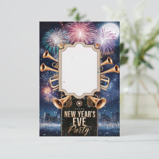 Oudejaarsavond Party Invitation Kaart (Staand voorkant)