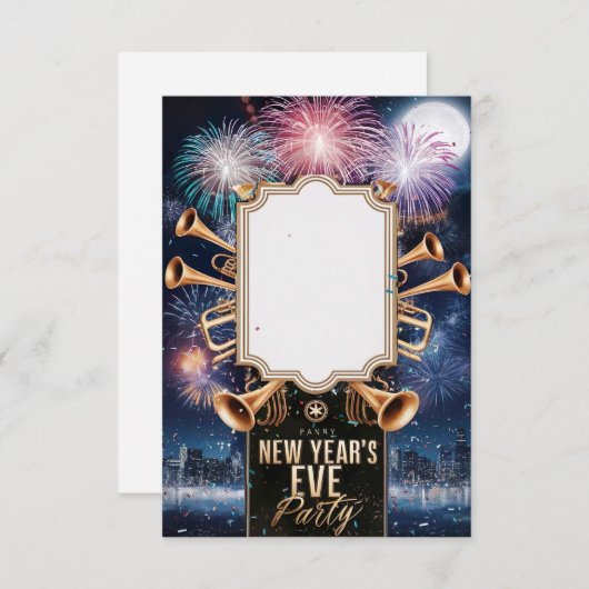 Oudejaarsavond Party Invitation Kaart (Voorkant / Achterkant)
