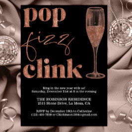 Oudejaarsavond Party Roos Gold Sparkle Cheers Kaart