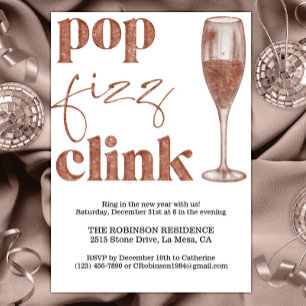 Oudejaarsavond Party Sparkle Roos Gold Cheers Kaart