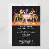 Oudejaarsavond Party Spirits Zwarte achtergrond Kaart (Voorkant)