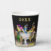 Oudejaarsavond Party Spirits Zwarte achtergrond Papieren Bekers (Voorkant)