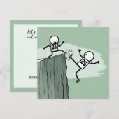 Oudejaarsavond Party Stick Figuren Kaart (Voorkant / Achterkant)