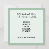 Oudejaarsavond Party Stick Figuren Kaart (Achterkant)