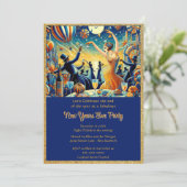  Oudejaarsavond Party Time Invitation Kaart (Staand voorkant)