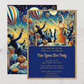  Oudejaarsavond Party Time Invitation Kaart (Voorkant / Achterkant)