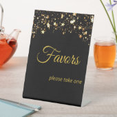 Oudejaarsavond Party Zwart & Goud Favorieten Reclamebord Met Voetstuk (Insitu)