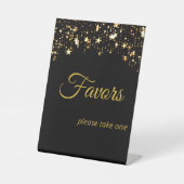 Oudejaarsavond Party Zwart & Goud Favorieten Reclamebord Met Voetstuk (Voorkant)