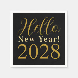 Oudejaarsavond Party Zwart Goud Servet