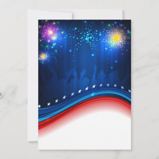 Oudejaarsavond rood wit blauw patriottische uitnod kaart (Achterkant)