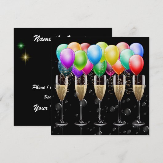 Oudejaarsavond / speciale gelegenheid - SRF Kaart (Voorkant / Achterkant)