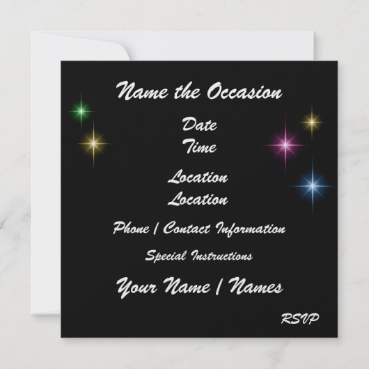 Oudejaarsavond / speciale gelegenheid - SRF Kaart (Achterkant)