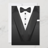 Oudejaarsavond Tuxedo Suit Goud Zwart Bow Stropdas Kaart (Achterkant)