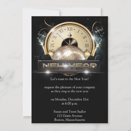 Oudejaarsavond Uitnodiging (Voorkant)