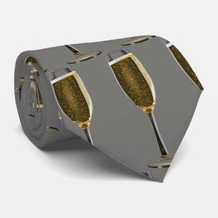 Oudejaarsavond vieren champagnefeest grijs stropdas