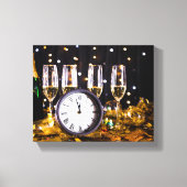 Oudejaarsavond viering SlipperyJoe's champagne Canvas Afdruk (Voorkant)