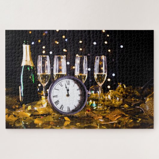 Oudejaarsavond viering SlipperyJoe's champagne Legpuzzel (Horizontaal)