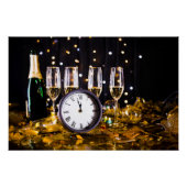 Oudejaarsavond viering SlipperyJoe's champagne Perfect Poster (Voorkant)