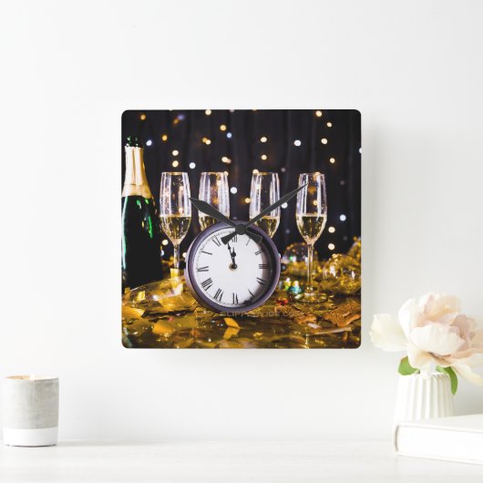 Oudejaarsavond viering SlipperyJoe's champagne Vierkante Klok (Huis)