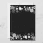 Oudejaarsavond Zilver Zwart Winter Wonder Red Bow Kaart (Achterkant)