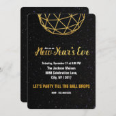 Oudejaarsavondfeest, Ball Drop, Faux Gold Kaart (Voorkant / Achterkant)