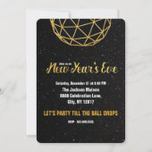 Oudejaarsavondfeest, Ball Drop, Faux Gold Kaart (Voorkant)