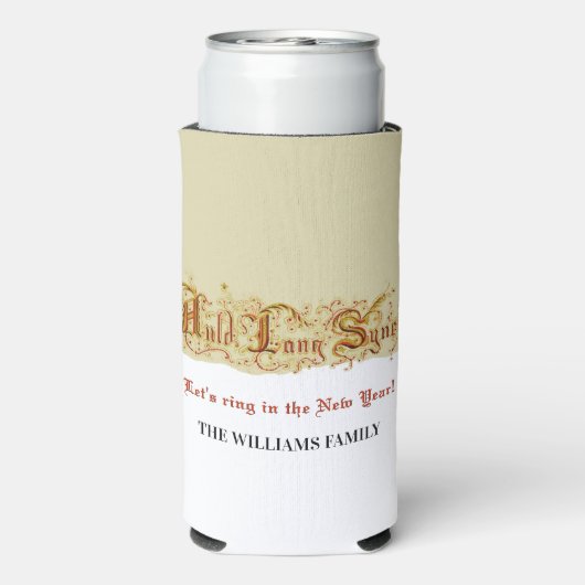 Oudejaarsfeest Auld Lang Syne Party Seltzer Blikjeskoeler (Seltzer Achterkant)