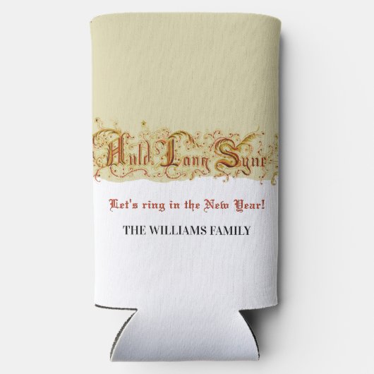 Oudejaarsfeest Auld Lang Syne Party Seltzer Blikjeskoeler (Achterkant)