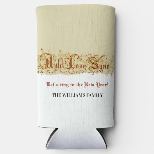 Oudejaarsfeest Auld Lang Syne Party Seltzer Blikjeskoeler (Voorkant)