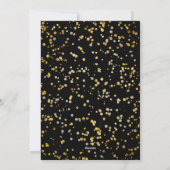 Oudejaarsfeest Black & Gold Balloon Confetti Feestdagenkaart (Achterkant)