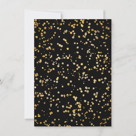 Oudejaarsfeest Black & Gold Balloon Confetti Kaart (Achterkant)