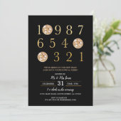 Oudejaarsfeest Black Gold Disco Ball Kaart (Staand voorkant)