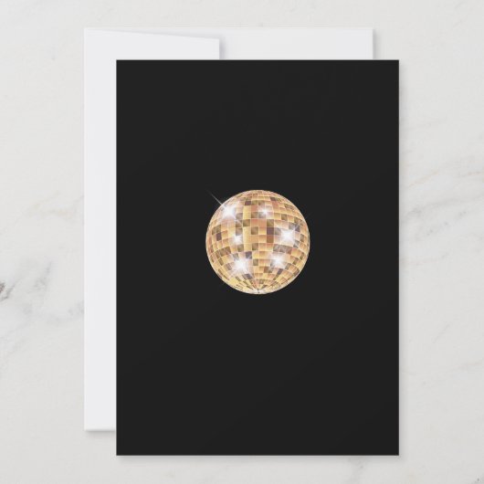 Oudejaarsfeest Black Gold Disco Ball Kaart (Achterkant)