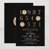 Oudejaarsfeest Black Gold Disco Ball Kaart (Voorkant / Achterkant)