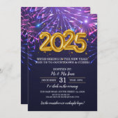 Oudejaarsfeest Black Gold Invita Kaart (Voorkant / Achterkant)
