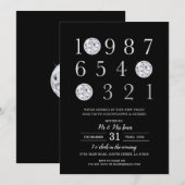 Oudejaarsfeest Black Silver Disco Ball Kaart (Voorkant / Achterkant)