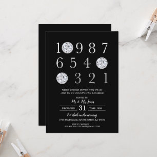 Oudejaarsfeest Black Silver Disco Ball Kaart