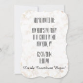 Oudejaarsfeest Black Sparkles Hourglass Kaart (Achterkant)