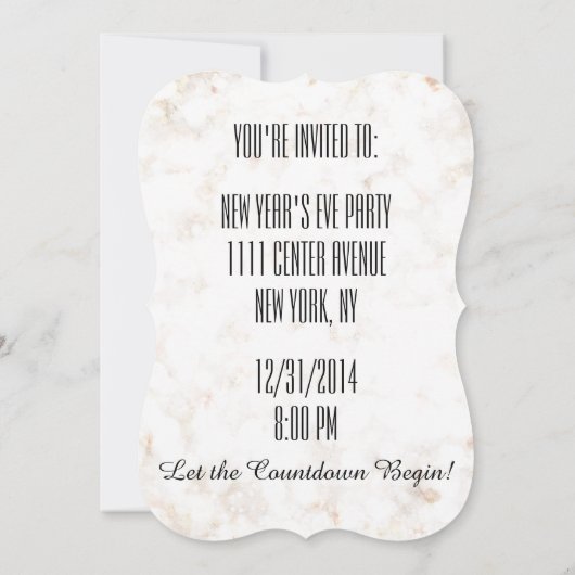 Oudejaarsfeest Black Sparkles Hourglass Kaart (Achterkant)