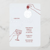 Oudejaarsfeest Doodle Folie Uitnodiging (Voorkant)