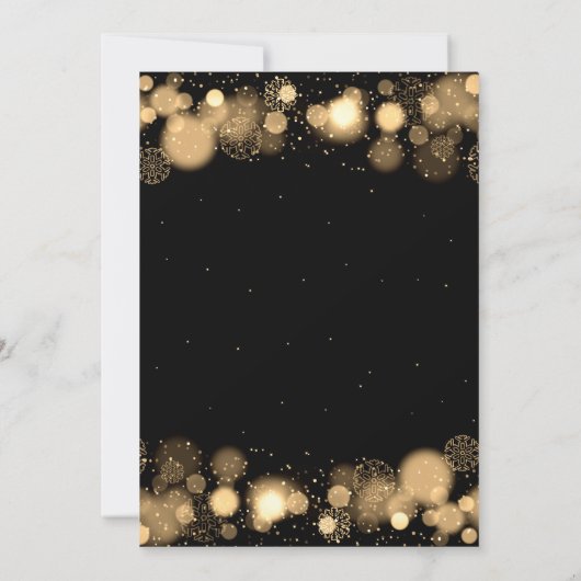 Oudejaarsfeest Gouden Winter Wonder Bow Kaart (Achterkant)
