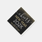 Oudejaarsfeest juicht zwarte en gouden Confetti Servet (Hoek)