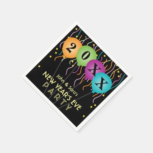 Oudejaarsfeest kleurrijke Confetti Servet (Hoek)