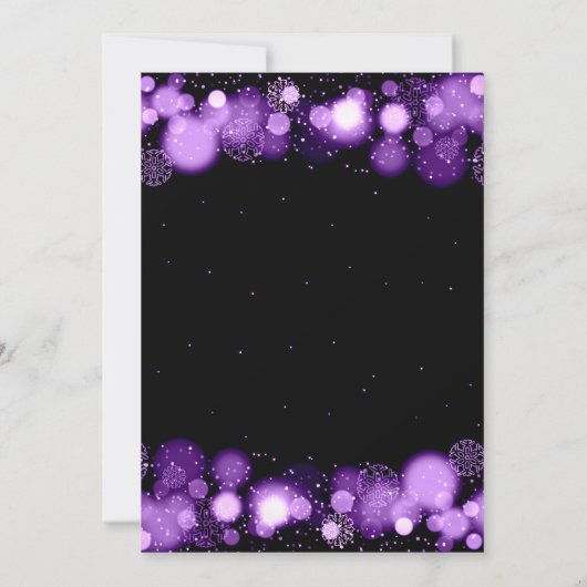 Oudejaarsfeest Paarse gouden winterwonderboog Kaart (Achterkant)