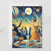 Oudejaarsfeest uitnodiging in vintage stijl (Achterkant)