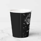 Oudejaarsfeest Zilver & Zwart Papieren Bekers (Rechts)