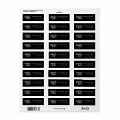 Oudejaarsfeest Zilver & Zwart Retouradres Etiket (Full Sheet)