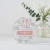 Oudejaarsfeest zilveren glitter elegant kaart (Staand voorkant)