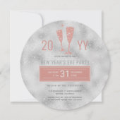 Oudejaarsfeest zilveren glitter elegant kaart (Voorkant)